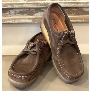 Clarks Originals Wallabee Women's Chukka Boots Comfort Shoes Dark‎ Brown Sz 5.5M